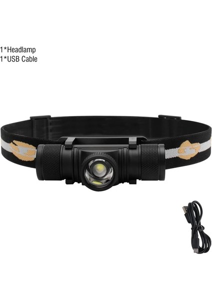 A Boruıt D20 Zumlanabilir Mini Headlamlm LED Far USB Şarj Aleti Pil Baş Feneri Kamp Avcılık Açık El Feneri (Yurt Dışından)