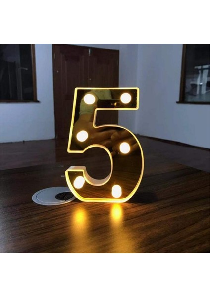 No.7 Boyutu LED Gece Işıkları 16 cm Altın Numarası Işıkları Doğum Günü Düğün Noel Ev Dekorasyon Tatil Parti Aydınlatma (Yurt Dışından)