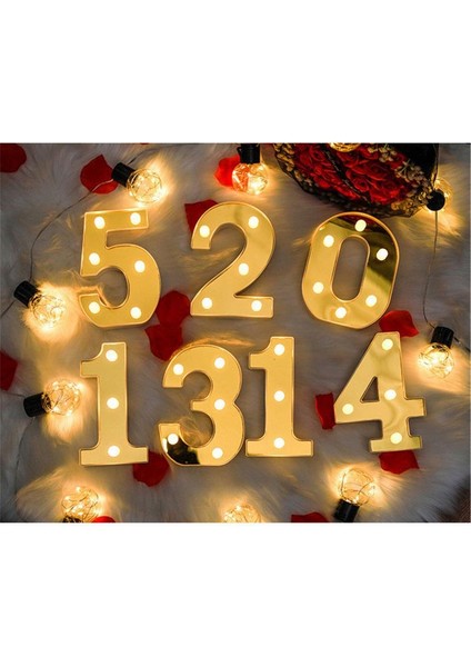 No.7 Boyutu LED Gece Işıkları 16 cm Altın Numarası Işıkları Doğum Günü Düğün Noel Ev Dekorasyon Tatil Parti Aydınlatma (Yurt Dışından)