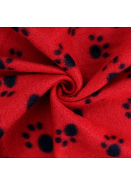 Kırmızı Stil 60X70CM Pet Battaniye Köpek Kedi Yumuşak Polar Battaniye Uyku Mat Pad Yatak Örtüsü Yavru Kedi Yavrusu ve Diğer Küçük Hayvanlar Için Pençe Baskı ile (Yurt Dışından)