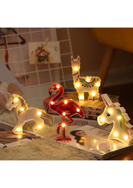 Atış 3D Gece Lambası Güzel Unicorn Parti Dekor Flamingo LED Lamba Düğün Doğum Günü Hawaii Parti Kız Yatak Odası Dekorasyon Odası Işık (Yurt Dışından) fırsatları