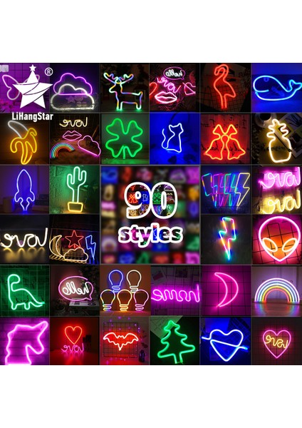 No9 Stili F LED Neon Gece Lambası Sanat Burcu Duvar Odası Ev Partisi Bar Kabare Düğün Dekorasyon Noel Hediyesi Duvar Asılı Neon Burcu (Yurt Dışından)