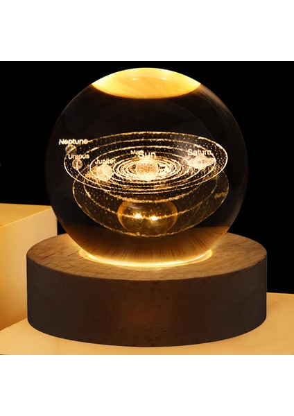 No.3 Boyutu Astronomi Kristal Işıklar Parlayan Gezegen Galaxy Astronot Topu Gece Işıkları Başucu Işık Ramazan Dekorasyon Ruh Işığı (Yurt Dışından) fırsatları