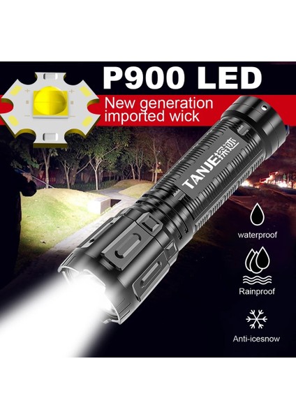 Siyah Taşınabilir LED El Feneri USB Şarj Edilebilir Cep El Feneri Su Geçirmez Torch, Camoping Yürüyüş Için Çıkış Güç Bankası Fonksiyonu ile (Yurt Dışından) fiyatları