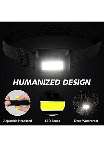 C Taşınabilir Aydınlatma Cob Headtorch LED Far Mini Pil Far Açık Kamp Yürüyüş Için Su Geçirmez Kamp Fenerleri (Yurt Dışından) modelleri