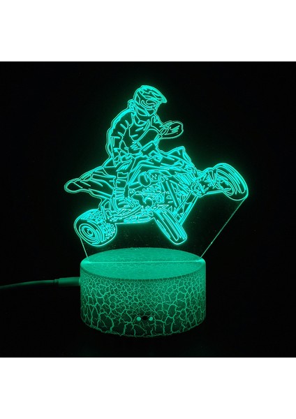 No.5 Tarzı No.4 Boyutu 3D Lamba Motosiklet Dağ Bisikleti LED Gece Lambası USB Kablosu Pil Renkli Gece Lambası Yatak Odası Dekoru Doğum Günü Hediyesi Boys Için Adam (Yurt Dışından)