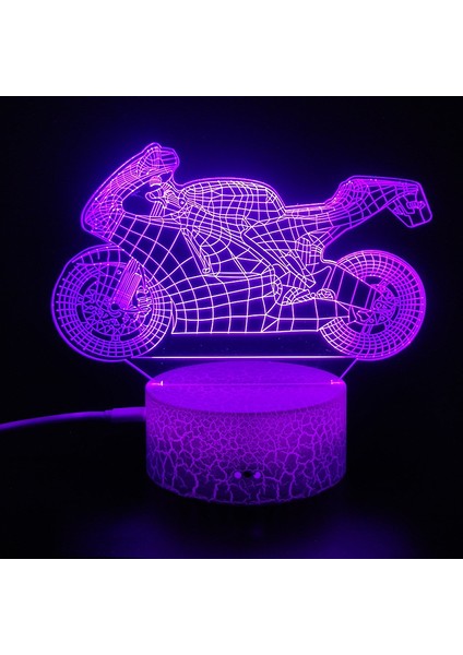 No.5 Tarzı No.4 Boyutu 3D Lamba Motosiklet Dağ Bisikleti LED Gece Lambası USB Kablosu Pil Renkli Gece Lambası Yatak Odası Dekoru Doğum Günü Hediyesi Boys Için Adam (Yurt Dışından)