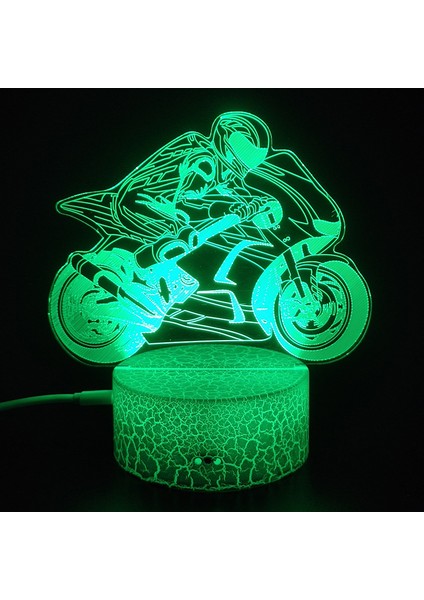 No.5 Tarzı No.4 Boyutu 3D Lamba Motosiklet Dağ Bisikleti LED Gece Lambası USB Kablosu Pil Renkli Gece Lambası Yatak Odası Dekoru Doğum Günü Hediyesi Boys Için Adam (Yurt Dışından)
