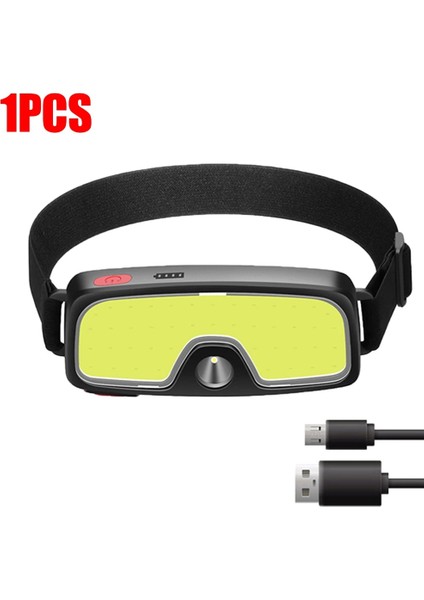 1 Parça Yeni Cob LED Far Taşınabilir Mini Far Dahili Pil Flaş Işığı USB Şarj Edilebilir Torch Fener Kamp Lambası El Feneri (Yurt Dışından)