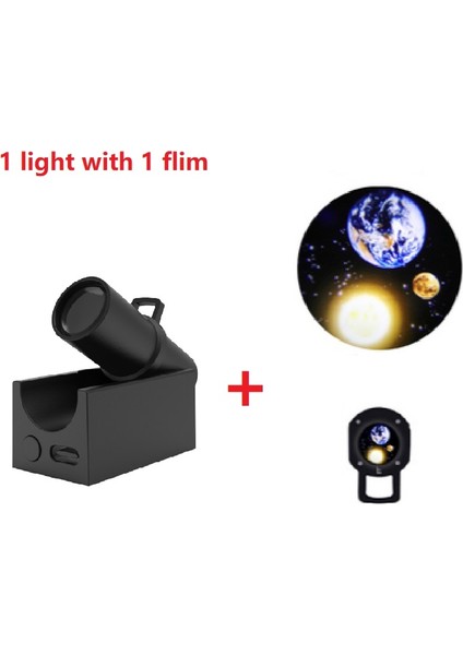 B Toprak Ay Projeksiyon Lambası Yıldız Projektör Gezegen Projektör Arka Plan Atmosfer LED Gece Lambası Çocuklar Için Yatak Odası Duvar Dekor (Yurt Dışından)