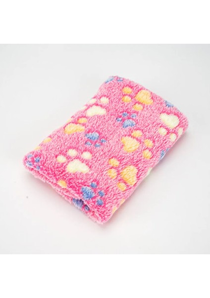 Pembe Tarzı S 40X60CM Pet Köpek Yatak Battaniye Yumuşak Polar Kedi Yastık Battaniye Havlu Kış Sıcak Pençe Baskı Yavru Köpek Uyku Örtüsü Battaniye Köpek Kedi Mat (Yurt Dışından)