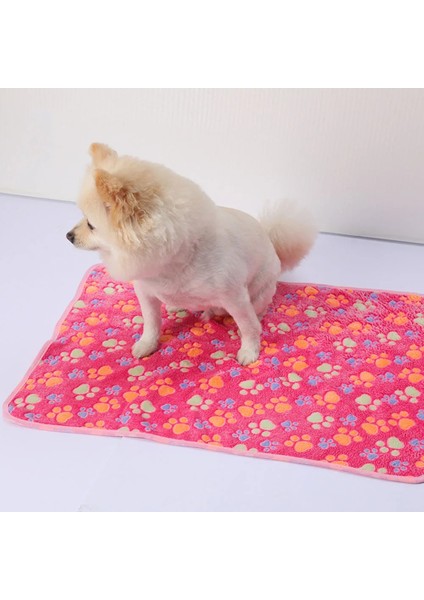 Pembe Tarzı S 40X60CM Pet Köpek Yatak Battaniye Yumuşak Polar Kedi Yastık Battaniye Havlu Kış Sıcak Pençe Baskı Yavru Köpek Uyku Örtüsü Battaniye Köpek Kedi Mat (Yurt Dışından) indirimleri
