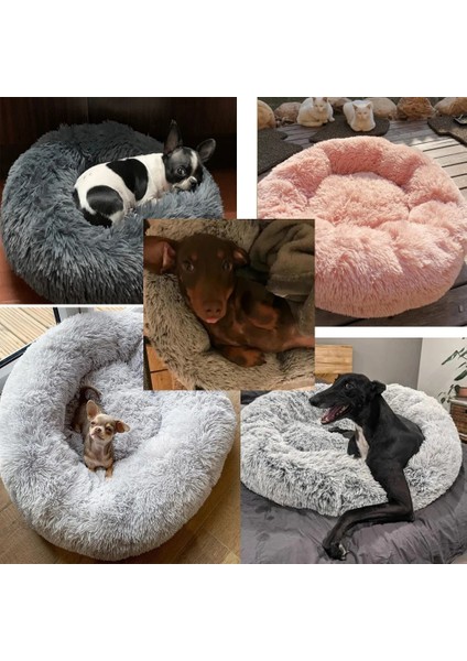 Gd-Tie Boya-Bej B Stili 40CM Yeni Uzun Peluş Köpek Yatağı Büyük Köpekler Yatak Ev Pet Yuvarlak Yastık Yatak Sıcak Pet Aksesuarları Ev Yıkanabilir Köpek Yumuşak Çekyat (Yurt Dışından) modelleri
