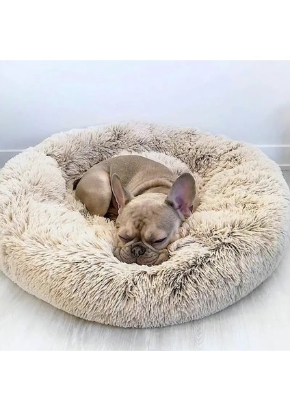 Haki Stili 50CM Dro Faux Fur Köpek Yatakları Ortopedik Donut Kedi Dro Cama Perro Köpekler Için Pet Yatak - Kendinden Isınma Kapalı Yuvarlak Yastık Sarılma (Yurt Dışından) fiyatları
