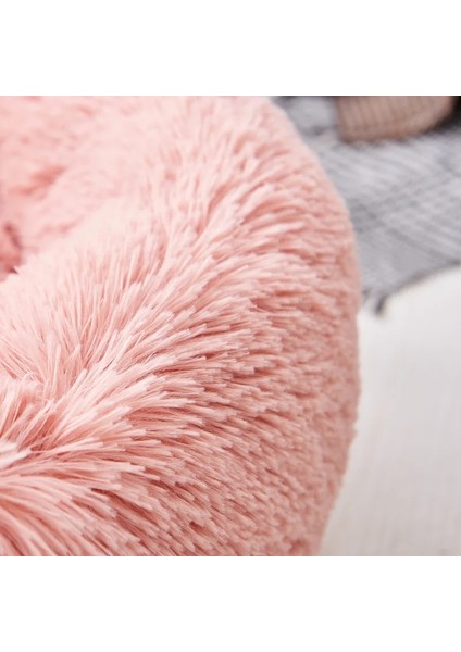 Haki Stili 50CM Dro Faux Fur Köpek Yatakları Ortopedik Donut Kedi Dro Cama Perro Köpekler Için Pet Yatak - Kendinden Isınma Kapalı Yuvarlak Yastık Sarılma (Yurt Dışından) modelleri