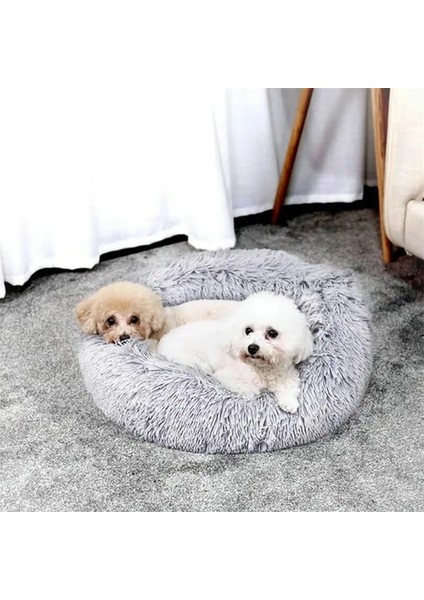 Haki Stili 50CM Dro Faux Fur Köpek Yatakları Ortopedik Donut Kedi Dro Cama Perro Köpekler Için Pet Yatak - Kendinden Isınma Kapalı Yuvarlak Yastık Sarılma (Yurt Dışından) fırsatları