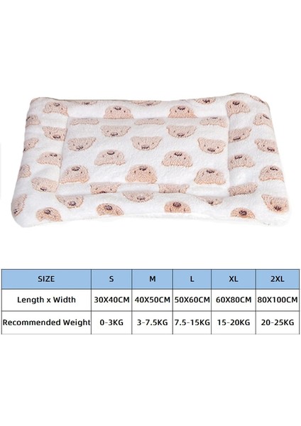 Beyaz Ayı Stili Xl 60X80CM Pet Köpek Yatak Mat Yumuşak Pazen Pamuk Uyku Kediler Için Ped Kış Sıcak Tutmak Aksesuarları Rahat Yastık Küçük Orta Büyük Köpekler (Yurt Dışından)