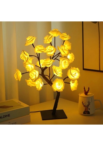 Mor Gül Ağacı Şubesi Işıkları LED Masa Lambası USB Çiçek Işıkları Su Geçirmez Dekoratif Gece Işıkları Noel Partisi Bahçe Dekorasyon (Yurt Dışından) modelleri
