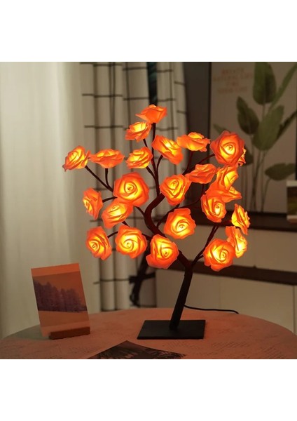 Mor Gül Ağacı Şubesi Işıkları LED Masa Lambası USB Çiçek Işıkları Su Geçirmez Dekoratif Gece Işıkları Noel Partisi Bahçe Dekorasyon (Yurt Dışından) indirimleri