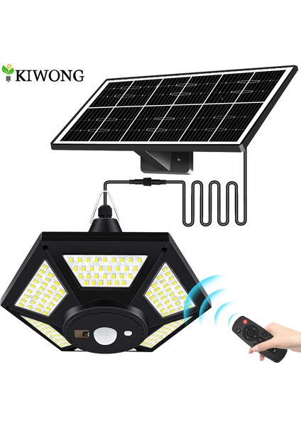 Solar Sarkıt Işıklar Dış Mekan Kapalı Uzaktan Kumandalı 180LED Güneş Enerjili Işık Hareket Sensörü Garaj Veranda Ahır Için 5 Aydınlatma Modu (Yurt Dışından)