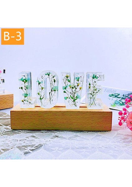 B-1 Stili B-3 Özelleştirilmiş A'dan Z'ye Mektuplar Kurutulmuş Çiçek Ahşap Gece Lambası Yaratıcı Romantik Masa Lambası Çift Için Hediye Sevgililer Günü Çocuk Doğum Günü (Yurt Dışından)