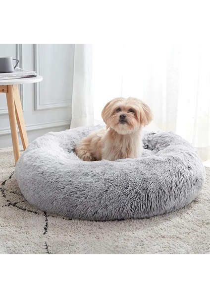 Gd-17-Cyan Stili 40CM Pet Köpek Yatağı Sıcak Polar Yuvarlak Köpek Kulübesi Evi Uzun Peluş Kış Evcil Orta Büyük Köpekler Için Köpek Yatakları Kediler Yumuşak Kanepe Minder Paspasları (Yurt Dışından) indirimleri