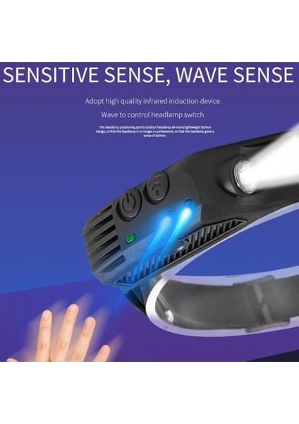 Kırmızı 1-Ob LED Far Sensörü Far El Feneri Silikon USB Şarj Edilebilir Kafa Lambası Torch Açık Kamp Balıkçılık Çalışma Işığı (Yurt Dışından)