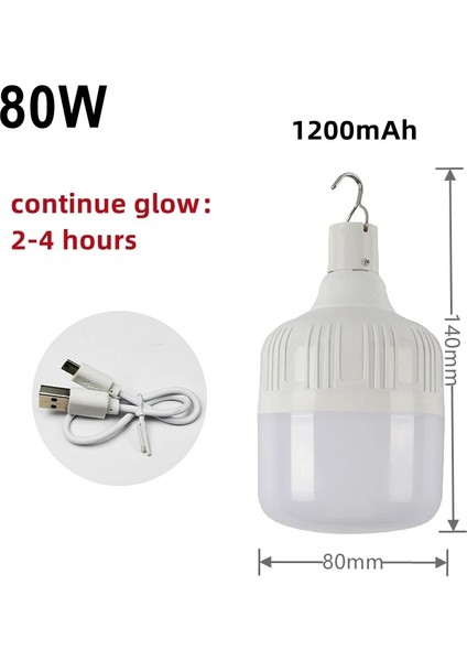 80W 200W 300W USB Şarj Edilebilir LED Acil Durum Işıkları Açık Taşınabilir Fenerler Balıkçılık Sundurma Bahçe Aydınlatma (Yurt Dışından)