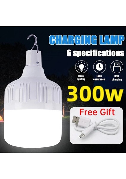 80W 200W 300W USB Şarj Edilebilir LED Acil Durum Işıkları Açık Taşınabilir Fenerler Balıkçılık Sundurma Bahçe Aydınlatma (Yurt Dışından) fiyatları