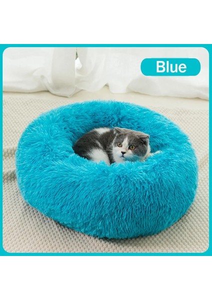 Mavi Stil 40CM Pet Köpek Yatağı Rahat Donut Sarılma Yuvarlak Köpek Kulübesi Ultra Yumuşak Yıkanabilir Köpek ve Kedi Yastık Yatağı Kış Sıcak Kanepe (Yurt Dışından)