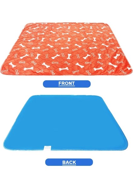 Turuncu-Kemik Stili 70X80CM Su Geçirmez Yeniden Kullanılabilir Köpek Yatak Paspasları Köpek Idrar Pedi Yavru Işemek Pet Eğitim Için Hızlı Emici Ped Halı Abd Stok (Yurt Dışından)