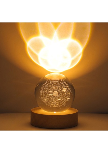 21-Denizanası 3D Kristal Top LED Gece Lambası Süs Çocuklar Doğum Günü Hediyeleri Ay Galaxy Projektörler Lamba Yatak Odası Dekoru Atmosfer Gece Lambası (Yurt Dışından)