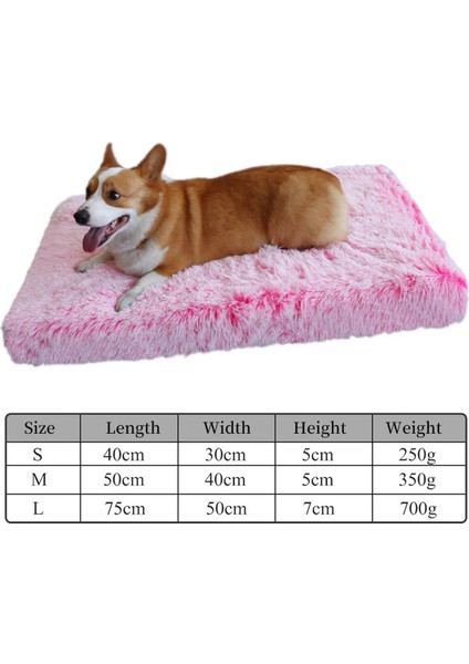 Degrade Pembe Tarzı 50X40X5CM Uzun Peluş Köpek Yatağı Pet Battaniye Yumuşak Polar Kedi Yastık Köpek Chihuahua Kanepe Mat Pad Küçük Büyük Köpekler Için Sıcak Yataklar Merdiven Kanepe (Yurt Dışından)