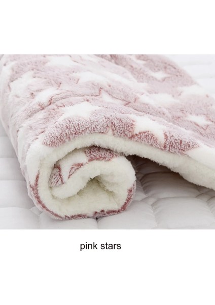 Pembe Yıldız Stili 49X32CM Yumuşak Flanel Kalınlaşmış Pet Yumuşak Polar Ped Pet Battaniye Yatak Mat Yavru Köpek Kedi Kanepe Yastık Sıcak Tutmak Uyku Örtüsü (Yurt Dışından)