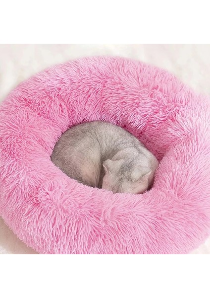 Koyu Pembe Tarzı 50CM Pet Köpek Yatağı Rahat Donut Sarılma Yuvarlak Köpek Kulübesi Ultra Yumuşak Yıkanabilir Köpek ve Kedi Yastık Yatağı Kış Sıcak Kanepe (Yurt Dışından) fırsatları