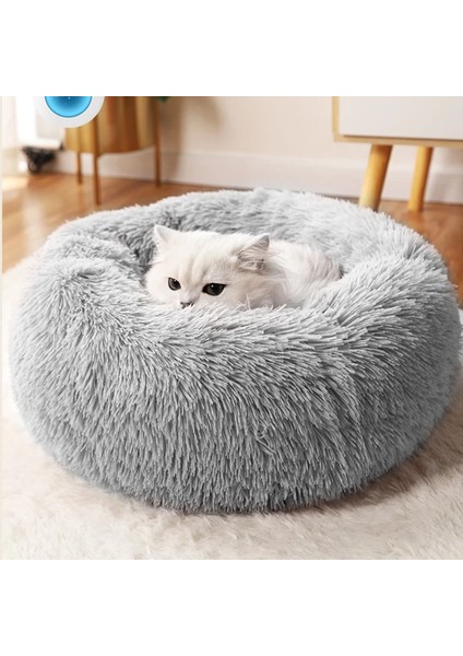 Koyu Pembe Tarzı 50CM Pet Köpek Yatağı Rahat Donut Sarılma Yuvarlak Köpek Kulübesi Ultra Yumuşak Yıkanabilir Köpek ve Kedi Yastık Yatağı Kış Sıcak Kanepe (Yurt Dışından) indirimleri