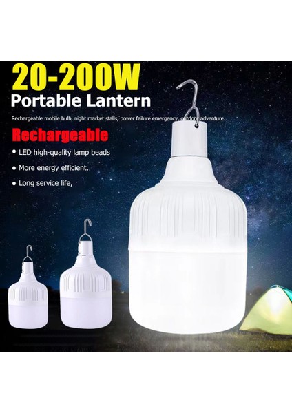 100W Kamp Işık Lіhtar Göz Koruması Şarj Edilebilir Lamba Açık Macera USB Lamba Enerji Tasarruflu LED El Feneri Kablo Kanca ile (Yurt Dışından) fiyatları