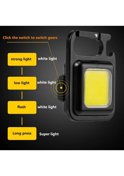 6W Mini Cob LED El Feneri Anahtarlık Işık Çok Fonksiyonlu Taşınabilir Lamba USB Şarj Acil Durum Işıkları Açık Çalışma Kamp Feneri (Yurt Dışından) indirimleri