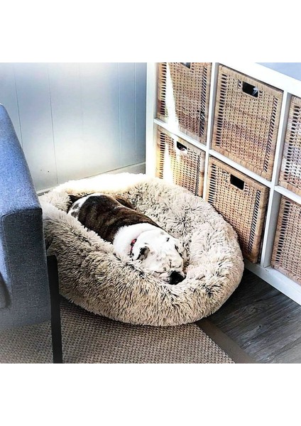 Eldiven Tarzı 80CM Dro Faux Fur Köpek Yatakları Ortopedik Donut Kedi Dro Cama Perro Köpekler Için Pet Yatak - Kendinden Isınma Kapalı Yuvarlak Yastık Sarılma (Yurt Dışından) indirimleri