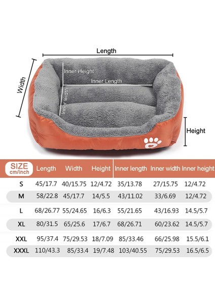 Shanhua Shop Sarı Stil M 58CMX45CMX14CM S-3xl 19COLORS Büyük Pet Kedi Köpek Yatağı Sıcak Rahat Köpek Evi Yumuşak Polar Yuva Köpek Sepetleri Mat Su Geçirmez Kulübesi Chew Geçirmez Köpek Yatağı (Yurt Dışından)