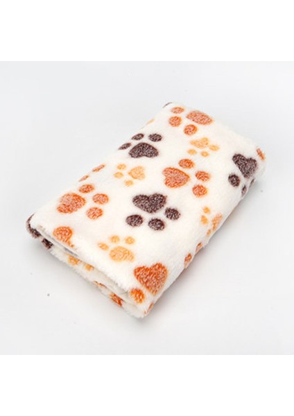 Beyaz Stil Xs 20X20CM Pet Köpek Yatak Battaniye Yumuşak Polar Kedi Yastık Battaniye Havlu Kış Sıcak Pençe Baskı Yavru Köpek Uyku Örtüsü Battaniye Köpek Kedi Mat (Yurt Dışından)