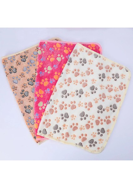 Beyaz Stil Xs 20X20CM Pet Köpek Yatak Battaniye Yumuşak Polar Kedi Yastık Battaniye Havlu Kış Sıcak Pençe Baskı Yavru Köpek Uyku Örtüsü Battaniye Köpek Kedi Mat (Yurt Dışından) fırsatları