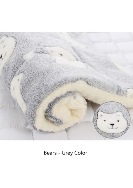 Ayılar Gri Renk Stili S 32X25CM Pet Köpek Yatağı Kalınlaşmış Kedi Yumuşak Polar Ped Battaniye Yatak Mat Yastık Ev Rahat Yıkanabilir Köpek Halısı Sıcak Tutmak Xlxxlxxxl (Yurt Dışından)