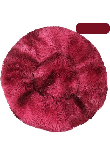 Gd-Tie Boya-Kırmızı Şarap Tarzı 50CM Pet Köpek Yatağı Sıcak Polar Yuvarlak Köpek Kulübesi Evi Uzun Peluş Kış Evcil Köpek Orta Büyük Köpekler Için Yastık Kediler Yumuşak Koltuk Minderi (Yurt Dışından)