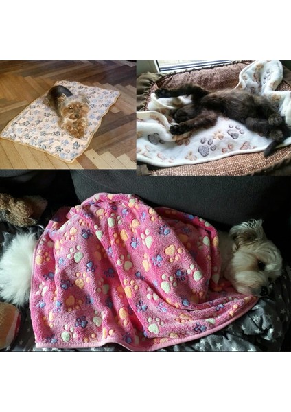 Pembe Tarzı S Beden Kış Sıcak Çok Fonksiyonlu Yumuşak Kürk Köpek Battaniyesi, Pençe Baskı Evcil Hayvan Uyku Köpek Yavrusu Kedi Battaniyesi Mattreolors (Yurt Dışından) modelleri