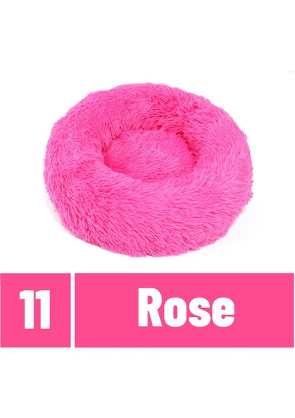 Gül Tarzı M-60CM Tlny Uzun Peluş Kedi Yatak Ev Yavrusu Mat Kış Sıcak Uyku Kediler Yuva Yumuşak Uzun Peluş Köpek Sepeti Pet Yastık Taşınabilir Pet Yatak (Yurt Dışından)