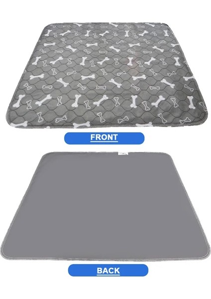 Gri Kemik Paw Stili 80X90CM Su Geçirmez Yeniden Kullanılabilir Köpek Yatak Paspasları Köpek Idrar Pedi Yavru Işemek Pet Uyku Için Hızlı Emici Ped Halı Yumuşak Halı Battaniye (Yurt Dışından)
