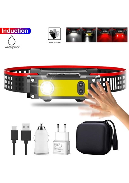 G Indüksiyon Far Cob LED Kafa Lambası Taşınabilir Su Geçirmez El Feneri USB Şarj Edilebilir Kafa Feneri 6 Aydınlatma Modu Far (Yurt Dışından) fiyatları