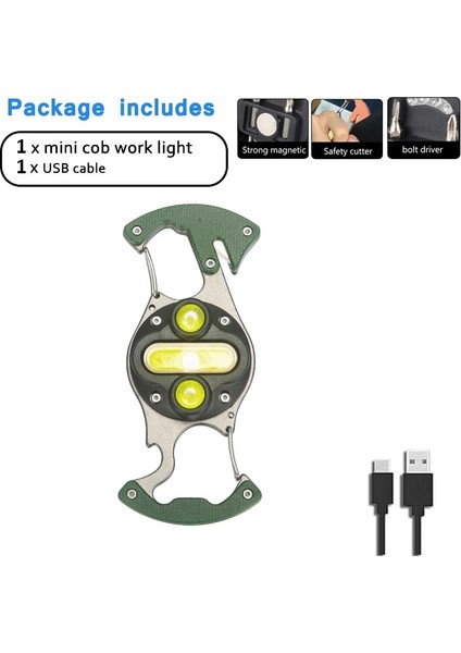 1 Parça Yeni Açık Anahtarlık Taşınabilir Çok Fonksiyonlu Ev Acil Durum Aydınlatma Bandı Düdük Kesme Bıçağı Vurgulama Çalışma Işığı (Yurt Dışından)