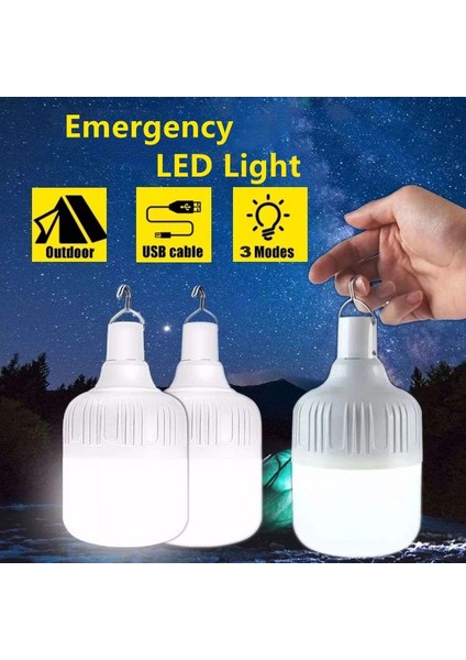 100W USB Şarj Edilebiliracil Durum Işıkları LED Açık Ampul Taşınabilir Çadır Lambası Pil Fener Barbekü Kamp Işık Veranda Sundurma Bahçe Için (Yurt Dışından) fiyatları